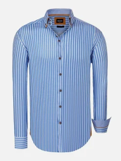 Wam Denim Kevin Regular Fit Blue Overhemd| Overhemd Lange Mouwen