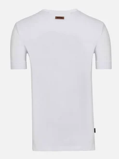 Wam Denim Korfual Casual V-Neck Button T-Shirt White| T-Shirts