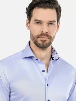 Wam Denim Lance Solid Light Blue Overhemd Lange Mouw| Overhemd Lange Mouwen