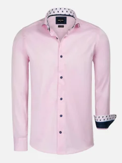 Wam Denim Lance Solid Pink Overhemd Lange Mouw| Overhemd Lange Mouwen