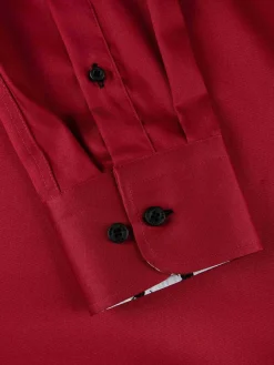 Wam Denim Lance Solid Red Overhemd Lange Mouw| Overhemd Lange Mouwen