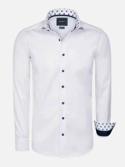 Wam Denim Lance Solid White Overhemd Lange Mouw| Overhemd Lange Mouwen