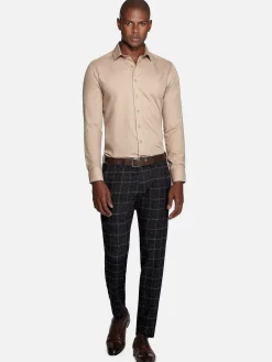 Wam Denim Leira Solid Beige Overhemd Lange Mouw| Overhemd Lange Mouwen