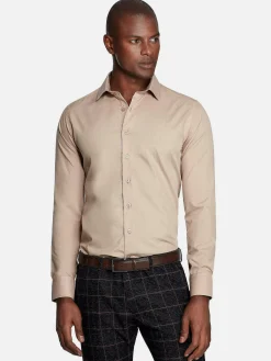 Wam Denim Leira Solid Beige Overhemd Lange Mouw| Overhemd Lange Mouwen