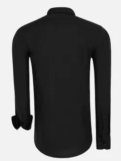 Wam Denim Leira Solid Black Overhemd Lange Mouw| Overhemd Lange Mouwen