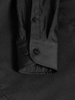 Wam Denim Leira Solid Black Overhemd Lange Mouw| Overhemd Lange Mouwen