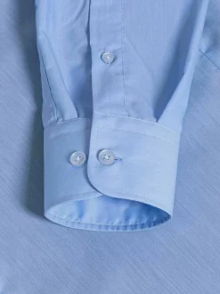 Wam Denim Leira Solid Blue Overhemd Lange Mouw| Overhemd Lange Mouwen