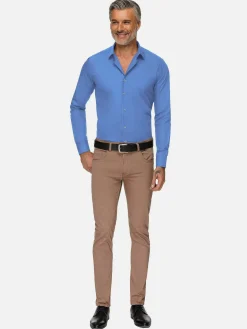 Wam Denim Leira Solid Dark Blue Overhemd Lange Mouw| Overhemd Lange Mouwen