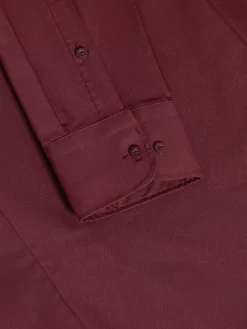 Wam Denim Leira Solid Dark Red Overhemd Lange Mouw| Overhemd Lange Mouwen