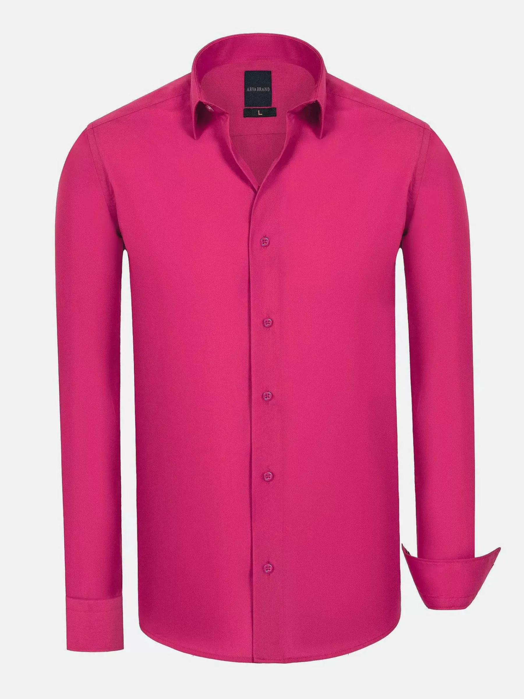 Wam Denim Overhemd Lange Mouwen<Leira Solid Fuchsia Overhemd Lange Mouw