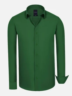 Wam Denim Leira Solid Green Overhemd Lange Mouw| Overhemd Lange Mouwen