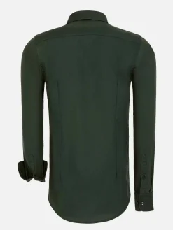 Wam Denim Leira Solid Khaki Overhemd Lange Mouw| Overhemd Lange Mouwen