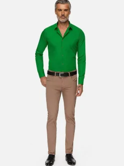 Wam Denim Leira Solid Light Green Overhemd Lange Mouw| Overhemd Lange Mouwen