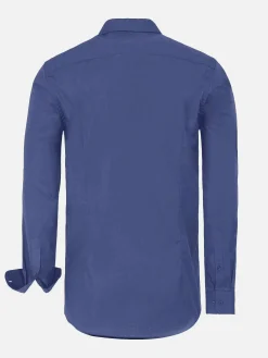 Wam Denim Leira Solid Light Navy Overhemd Lange Mouw| Overhemd Lange Mouwen