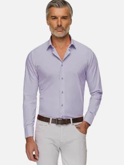 Wam Denim Leira Solid Lilac Overhemd Lange Mouw| Overhemd Lange Mouwen