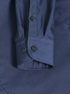 Wam Denim Leira Solid Navy Overhemd Lange Mouw| Overhemd Lange Mouwen