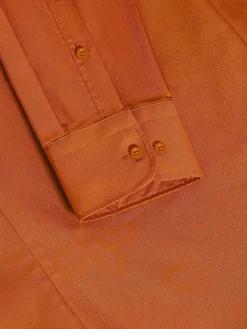 Wam Denim Leira Solid Orange Overhemd Lange Mouw| Overhemd Lange Mouwen