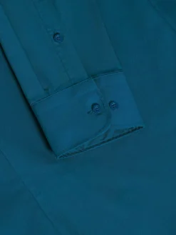 Wam Denim Leira Solid Petrol Overhemd Lange Mouw| Overhemd Lange Mouwen