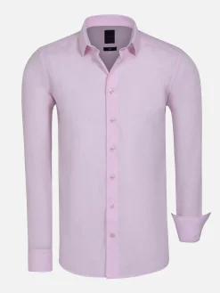 Wam Denim Overhemd Lange Mouwen<Leira Solid Pink Overhemd Lange Mouw