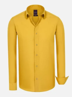 Wam Denim Leira Solid Yellow Overhemd Lange Mouw| Overhemd Lange Mouwen