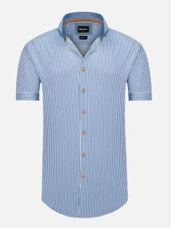 Wam Denim Levi Tailored Fit Blue Overhemd Korte Mouw| Overhemd Korte Mouwen