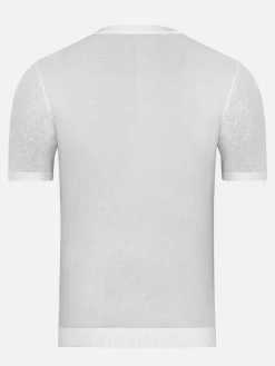 Wam Denim Lucas Pique Knit White T-Shirt| T-Shirts