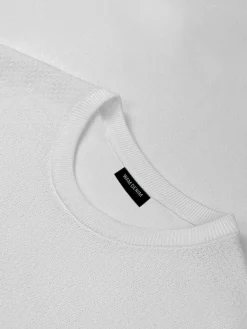 Wam Denim Lucas Pique Knit White T-Shirt| T-Shirts