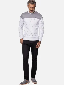 Wam Denim Mariner Ground Floral White Grey Sweater| Sweaters
