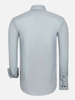 Wam Denim Overhemd Lange Mouwen<Metz Solid Grey Overhemd Lange Mouw