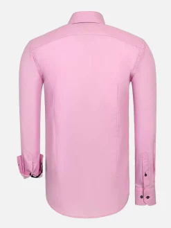 Wam Denim Metz Solid Pink Overhemd Lange Mouw| Overhemd Lange Mouwen