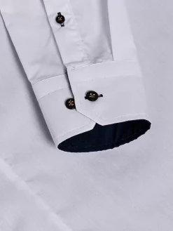 Wam Denim Metz Solid White Overhemd Lange Mouw| Overhemd Lange Mouwen