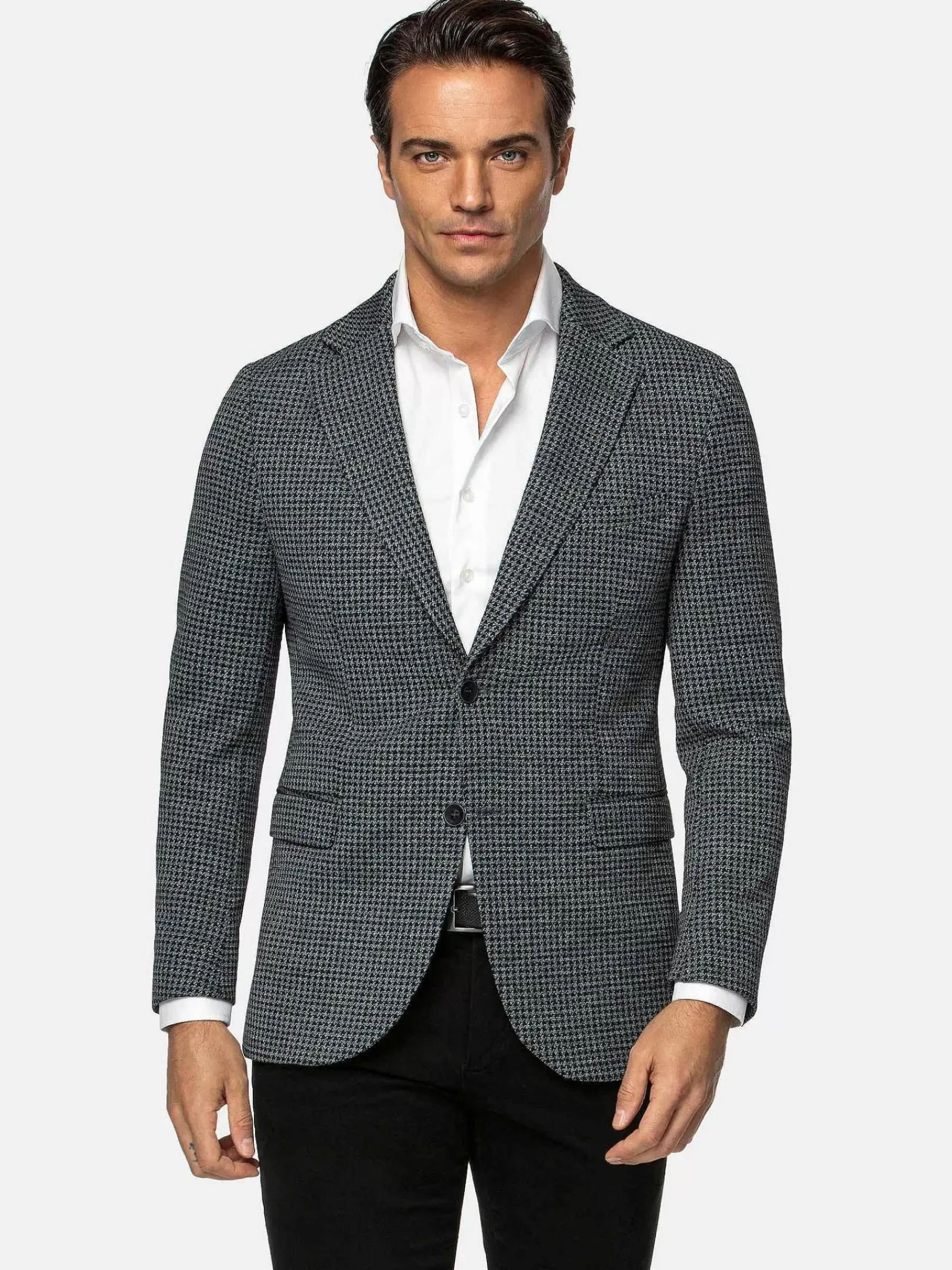 Wam Denim Colberts<Minevra Checked Slim Fit Black Grey Colbert