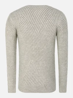 Wam Denim Minnesota Pattern Crew Neck Beige Truien| Truien