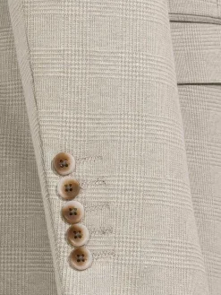 Wam Denim Mustaine Glen Plaid Pattern Beige Colbert| Colberts