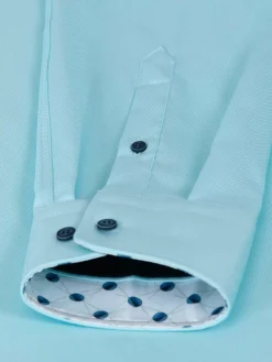 Wam Denim Mykonos Solid Light Turquoise Overhemd Longe Mouw| Overhemd Lange Mouwen