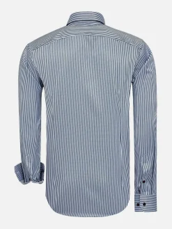 Wam Denim Overhemd Lange Mouwen<Nancy Anthracite Striped Overhemd Lange Mouw