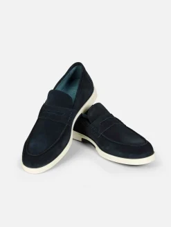 Wam Denim Navy Suede Loafer Schoenen Navy| Schoenen