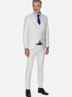 Wam Denim Newsted Comfort Wide Lapel Light Grey Colbert| Colberts