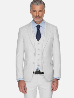 Wam Denim Newsted Comfort Wide Lapel Light Grey Colbert| Colberts