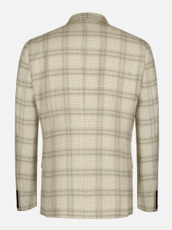 Wam Denim Nico Single Breasted Check Beige Colbert| Colberts