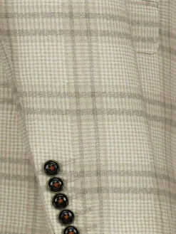 Wam Denim Nico Single Breasted Check Beige Colbert| Colberts