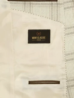 Wam Denim Nico Single Breasted Check Beige Colbert| Colberts