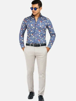 Wam Denim Overhemd 75636 Amarante Dark Blue| Overhemd Lange Mouwen