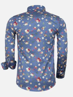 Wam Denim Overhemd 75636 Amarante Dark Blue| Overhemd Lange Mouwen