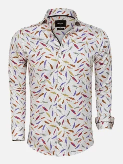 Wam Denim Overhemd 75644 Elvas Beige| Overhemd Lange Mouwen