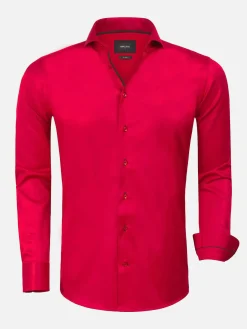 Wam Denim Overhemd 75525 Jaen Red| Overhemd Lange Mouwen