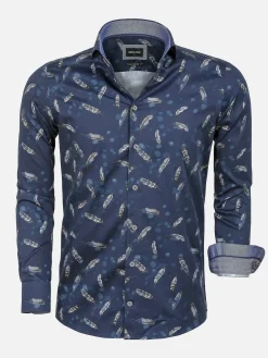 Wam Denim Overhemd 75602 Murcia Navy| Overhemd Lange Mouwen