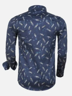 Wam Denim Overhemd 75602 Murcia Navy| Overhemd Lange Mouwen