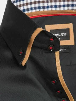 Wam Denim Overhemd 75428 Roma Black| Overhemd Lange Mouwen