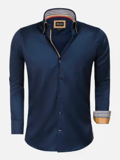 Wam Denim Overhemd 75428 Roma Navy| Overhemd Lange Mouwen